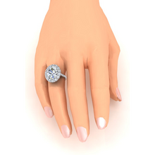 Afbeelding in Gallery-weergave laden, Ovale Halo Diamanten Ring Witgoud 14K Sieraden Voor Vrouwen