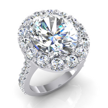 Afbeelding in Gallery-weergave laden, Ovale Halo Diamanten Ring Witgoud 14K Sieraden Voor Vrouwen