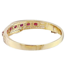 Afbeelding in Gallery-weergave laden, Ovale Robijn Diamanten Armband 20 Karaat Geel Goud 14K - harrychadent.nl