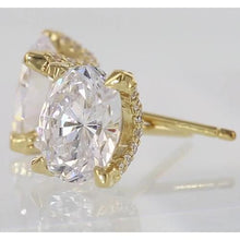 Afbeelding in Gallery-weergave laden, Ovale diamanten studs 2 karaat geel goud - harrychadent.nl