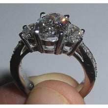 Afbeelding in Gallery-weergave laden, Ovale diamanten verlovingsring wit goud 14K 3,50 karaat - harrychadent.nl