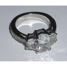 Afbeelding in Gallery-weergave laden, Ovale diamanten verlovingsring wit goud 14K 3,50 karaat - harrychadent.nl