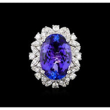 Afbeelding in Gallery-weergave laden, Ovale tanzaniet en diamanten 7 karaats ring wit goud 14K - harrychadent.nl
