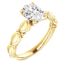 Afbeelding in Gallery-weergave laden, Ovale Echt Diamanten Jubileum Solitaire Ring 1,50 Karaat Geel Goud 14K