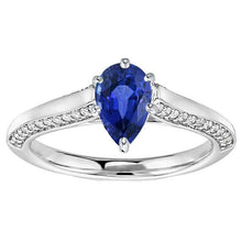 Afbeelding in Gallery-weergave laden, Peer blauwe saffier verlovingsring set wit goud 4,50 karaat - harrychadent.nl