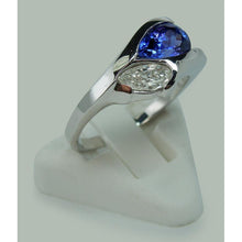 Afbeelding in Gallery-weergave laden, Peervorm Infinity Tanzaniet en diamanten ring 2,25 ct. Goud 14K - harrychadent.nl