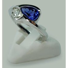 Afbeelding in Gallery-weergave laden, Peervorm Infinity Tanzaniet en diamanten ring 2,25 ct. Goud 14K - harrychadent.nl