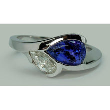 Afbeelding in Gallery-weergave laden, Peervorm Infinity Tanzaniet en diamanten ring 2,25 ct. Goud 14K - harrychadent.nl