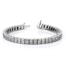 Afbeelding in Gallery-weergave laden, Princess Cut Sparkling Diamonds Tennis armband Wg 14K 14,70 karaat - harrychadent.nl
