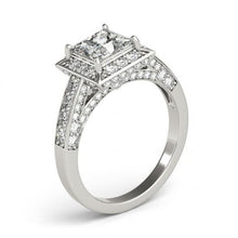 Afbeelding in Gallery-weergave laden, echte princess diamant 1.75karaat ring bovenaanzicht