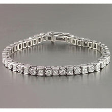 Afbeelding in Gallery-weergave laden, Princess Ronde Echt Diamanten Tennisarmband 7,20 Karaat Witgoud 14K