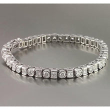 Afbeelding in Gallery-weergave laden, Princess Ronde Echt Diamanten Tennisarmband 7,20 Karaat Witgoud 14K