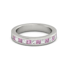 Afbeelding in Gallery-weergave laden, Prinses Diamanten Comfort Fit roze saffierband 2,40 karaat