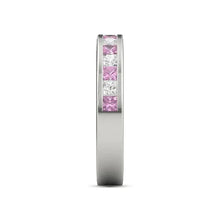 Afbeelding in Gallery-weergave laden, Prinses Diamanten Comfort Fit roze saffierband 2,40 karaat