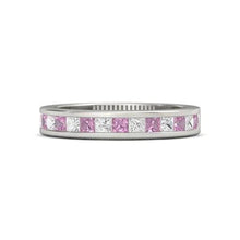 Afbeelding in Gallery-weergave laden, Prinses Diamanten Comfort Fit roze saffierband 2,40 karaat