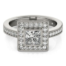 Afbeelding in Gallery-weergave laden, echte princess diamant 1.50karaat ring close-up detail