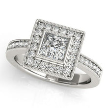 Afbeelding in Gallery-weergave laden, echte princess diamant 1.50karaat ring vooraanzicht