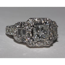 Afbeelding in Gallery-weergave laden, 4 karaat diamanten prinses geslepen verlovingsring in antieke stijl WG 14K - harrychadent.nl