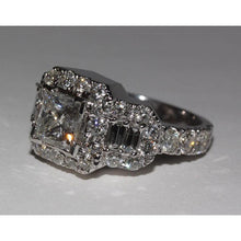 Afbeelding in Gallery-weergave laden, 4 karaat diamanten prinses geslepen verlovingsring in antieke stijl WG 14K - harrychadent.nl