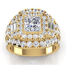Afbeelding in Gallery-weergave laden, Prinses Geslepen Diamant Invoegen Verlovingsring Enhancer goud 14K 4 Ct