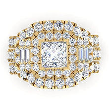 Afbeelding in Gallery-weergave laden, Prinses Geslepen Diamant Invoegen Verlovingsring Enhancer goud 14K 4 Ct