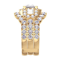 Afbeelding in Gallery-weergave laden, Prinses Geslepen Diamant Invoegen Verlovingsring Enhancer goud 14K 4 Ct