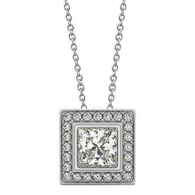Afbeelding in Gallery-weergave laden, Prinses ronde diamanten hanger ketting zonder ketting 1,50 ct. WG 14K - harrychadent.nl