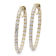 Afbeelding in Gallery-weergave laden, Prong Set 5.00 Karaat F Vvs1 Diamanten Dames Hoop Oorbellen Goud 14K - harrychadent.nl
