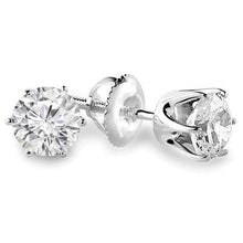 Afbeelding in Gallery-weergave laden, Prong Set Solitaire Ronde Briljant Geslepen 0.75 Ct Diamanten Oorknopjes - harrychadent.nl