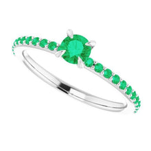 Afbeelding in Gallery-weergave laden, Ring 0,95 Carats Claw Prong Setting Columbian Green Emerald Nieuw - harrychadent.nl