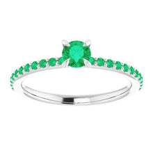Afbeelding in Gallery-weergave laden, Ring 0,95 Carats Claw Prong Setting Columbian Green Emerald Nieuw - harrychadent.nl