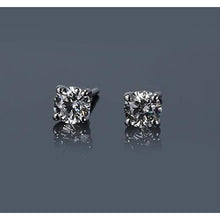 Afbeelding in Gallery-weergave laden, Ring met ronde diamanten oorknopjes 1 karaat witgoud 14K - harrychadent.nl