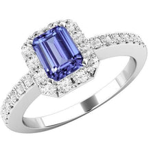 Afbeelding in Gallery-weergave laden, Ring met tanzaniet en diamanten van 11,75 ct, nieuw witgoud 14k - harrychadent.nl
