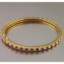 Afbeelding in Gallery-weergave laden, Robijn en diamanten tennisarmband 12,54 karaat geel goud Nieuw - harrychadent.nl