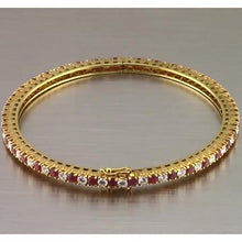 Afbeelding in Gallery-weergave laden, Robijn en diamanten tennisarmband 12,54 karaat geel goud Nieuw - harrychadent.nl