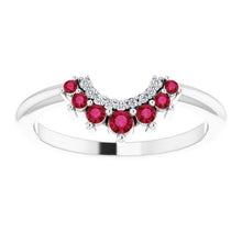 Afbeelding in Gallery-weergave laden, Rode Robijn en Diamanten Jubileumring 3.30 Karaat Witgoud 14K - harrychadent.nl