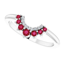 Afbeelding in Gallery-weergave laden, Rode Robijn en Diamanten Jubileumring 3.30 Karaat Witgoud 14K - harrychadent.nl