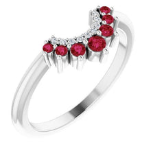 Afbeelding in Gallery-weergave laden, Rode Robijn en Diamanten Jubileumring 3.30 Karaat Witgoud 14K - harrychadent.nl
