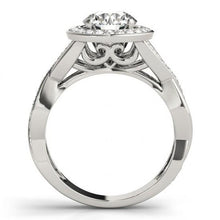 Afbeelding in Gallery-weergave laden, Ronde Diamant Solitaire Met Accent Halo Ring 2,10 Karaat WG 14K - harrychadent.nl