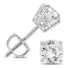 Afbeelding in Gallery-weergave laden, Ronde Diamanten Oorknopjes Drievoudig Uitstekend Stenen 4,50 ct Goud Wit 14K - harrychadent.nl