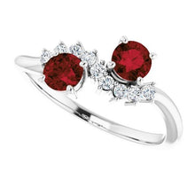 Afbeelding in Gallery-weergave laden, Ronde Diamond Ruby Stone Ring 2,40 karaat witgoud 14K sieraden - harrychadent.nl