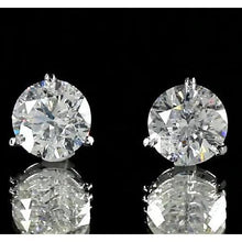 Afbeelding in Gallery-weergave laden, Ronde Diamond Stud Earring 2 karaat witgoud 14K sieraden - harrychadent.nl