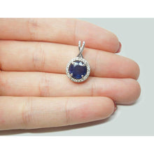 Afbeelding in Gallery-weergave laden, Ronde Sri Lanka Sapphire Diamond Vrouwen Ketting Hanger 2.20 Ct. - harrychadent.nl