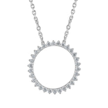 Afbeelding in Gallery-weergave laden, Ronde briljante vorm diamant cirkel hanger ketting 3.0 karaat WG 14K - harrychadent.nl