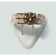 Afbeelding in Gallery-weergave laden, Ronde bruine champagne diamanten edelsteen ring 2.5 karaat rosé goud 14K - harrychadent.nl