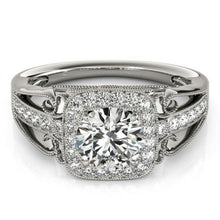 Afbeelding in Gallery-weergave laden, Ronde diamanten Halo-verlovingsring 2,25 karaat witgoud 14K - harrychadent.nl