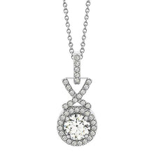 Afbeelding in Gallery-weergave laden, Ronde diamanten hanger ketting zonder ketting 1,50 karaat witgoud 14K - harrychadent.nl
