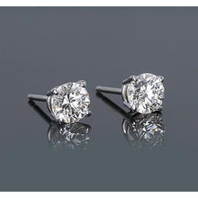 Afbeelding in Gallery-weergave laden, Ronde diamanten oorknopjes 1,50 karaat Prong stijl wit goud 14K - harrychadent.nl
