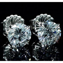 Afbeelding in Gallery-weergave laden, Ronde diamanten oorknopjes 2 karaat witgoud 14K - harrychadent.nl