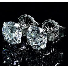 Afbeelding in Gallery-weergave laden, Ronde diamanten oorknopjes 2 karaat witgoud 14K - harrychadent.nl